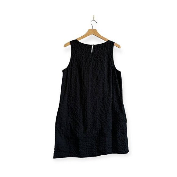 J. Crew Black Cotton sleeveles mini dress, Size L - Picture 2 of 10